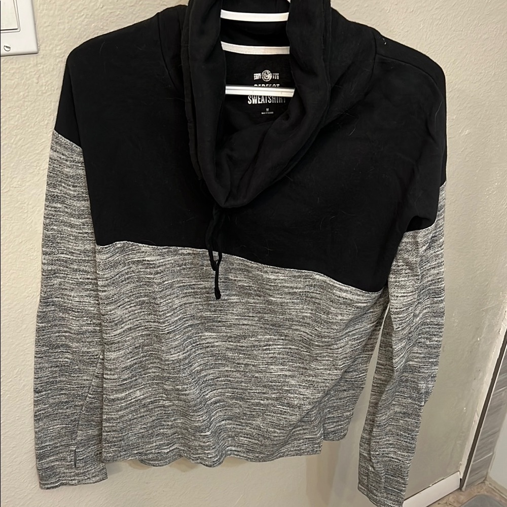 Black and Gray Cowl Neck Sweater SO kohls